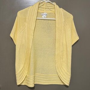 Croft & Barrow Soft Yellow Open Cardigan